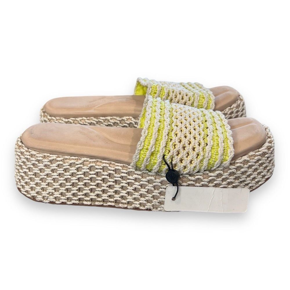 New Rag & Bone Logan Platform Slide Crochet Platform Sandal Slides Size 8.5 US